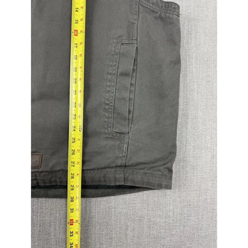 Wolverine Fleece Lined Work Vest Men’s XL Gray Full Zip Canvas Cotton Utility